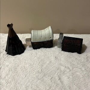 Avon bottles 70s vintage set of 3 tepee covered wagon cabin